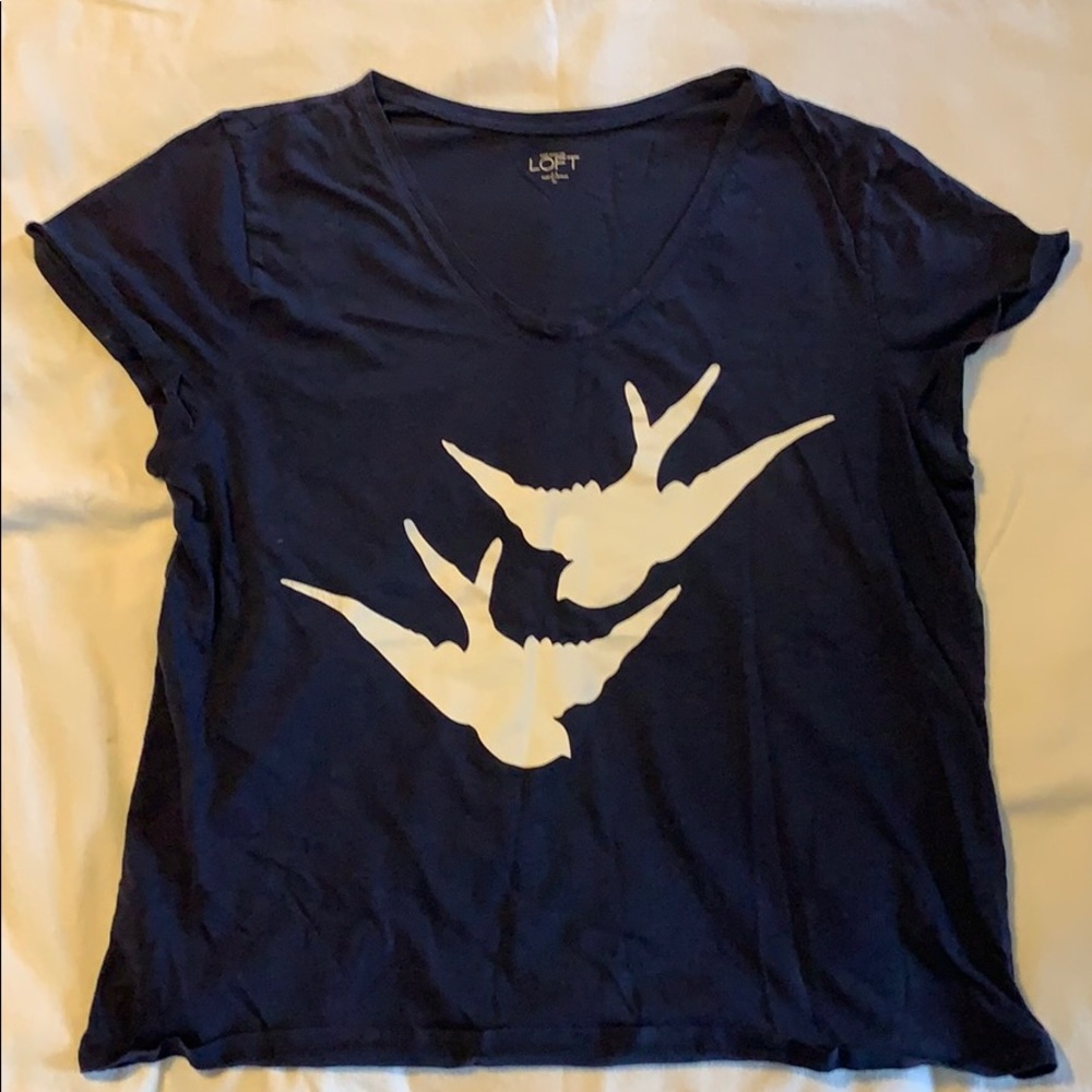 EUC Navy blue, Loft tee shirt.